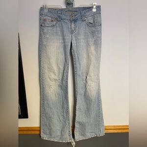 American Eagle Boyfriend Wide Leg Faded Jeans Size 10